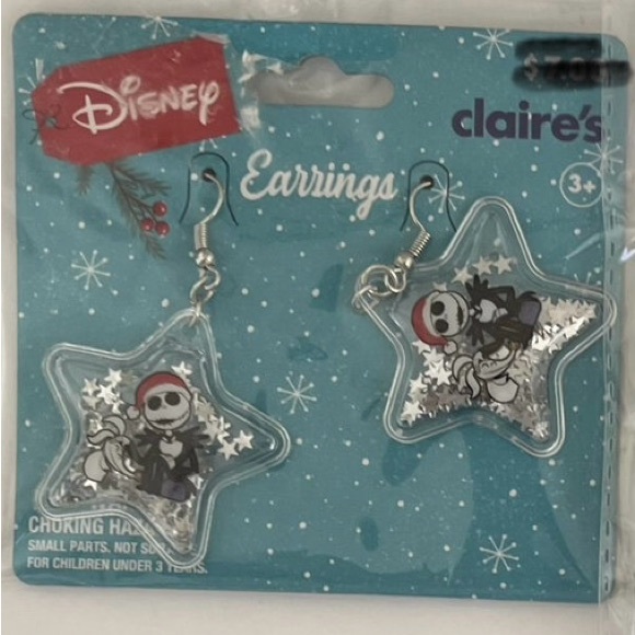 Disney the nightmare before Christmas dangle earrings (NWT)w/silver stars inside - Picture 3 of 4